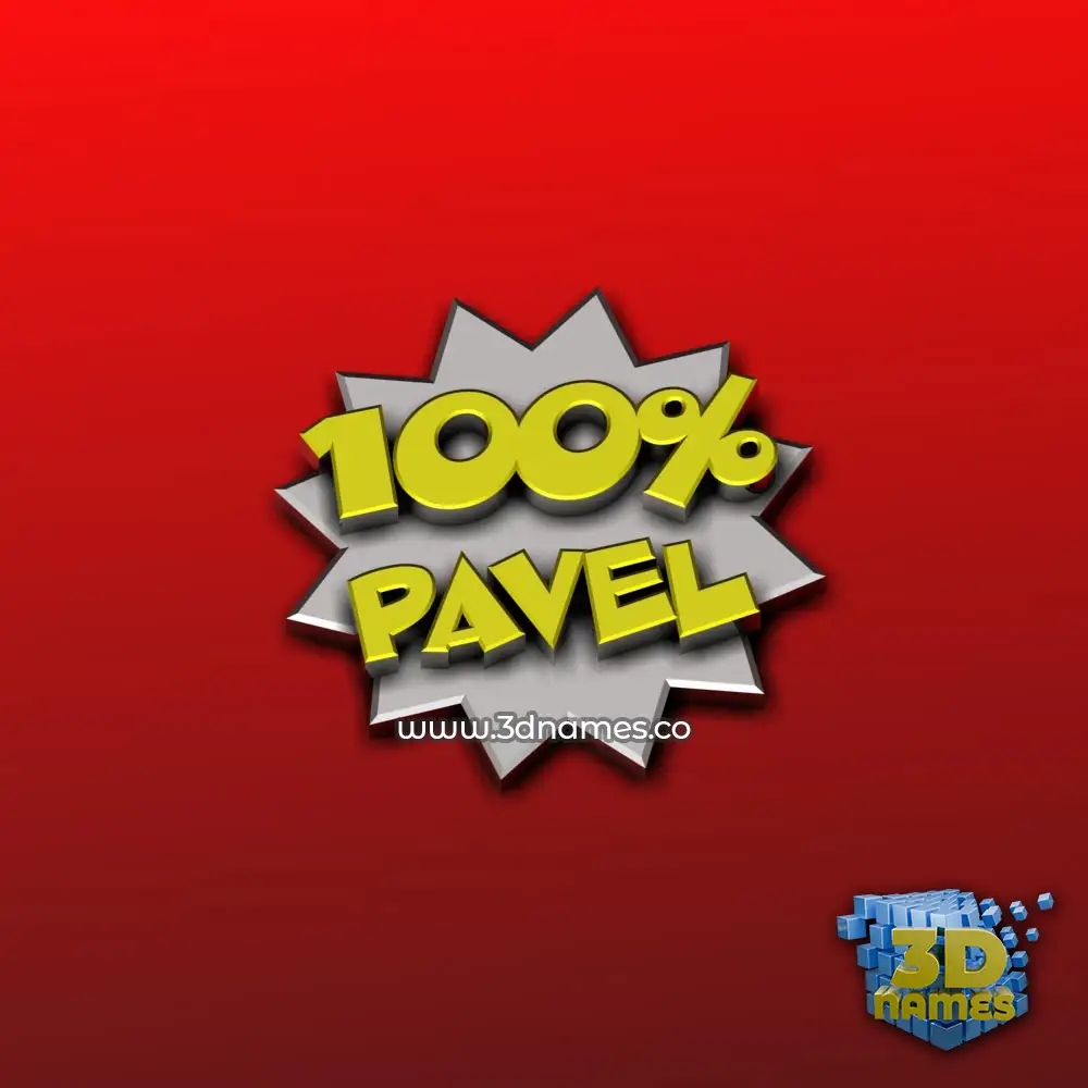 pavel in 100 Percent style - 3D name wallpaper