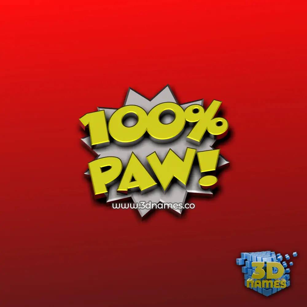paw in 100 Percent style - 3D name wallpaper