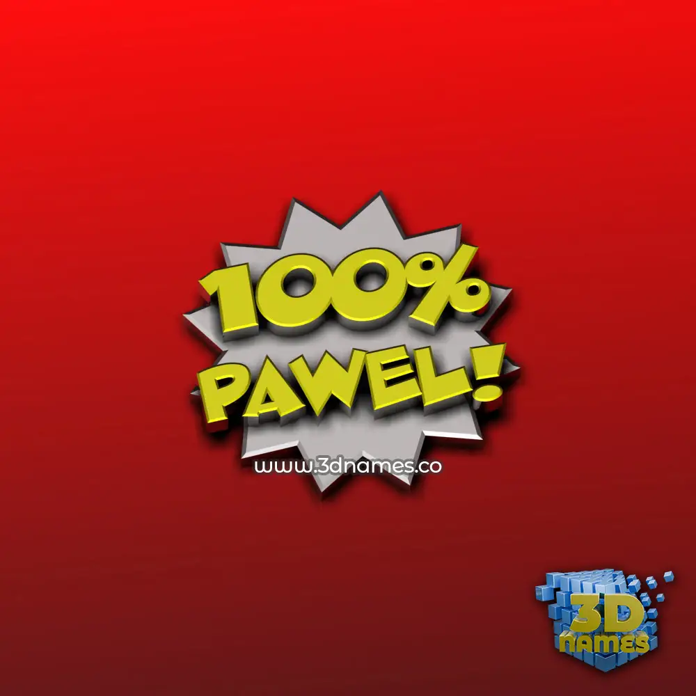 pawel in 100 Percent style - 3D name wallpaper