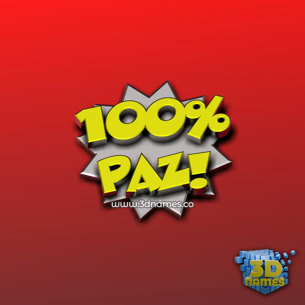 paz in 100 Percent style - 3D name wallpaper