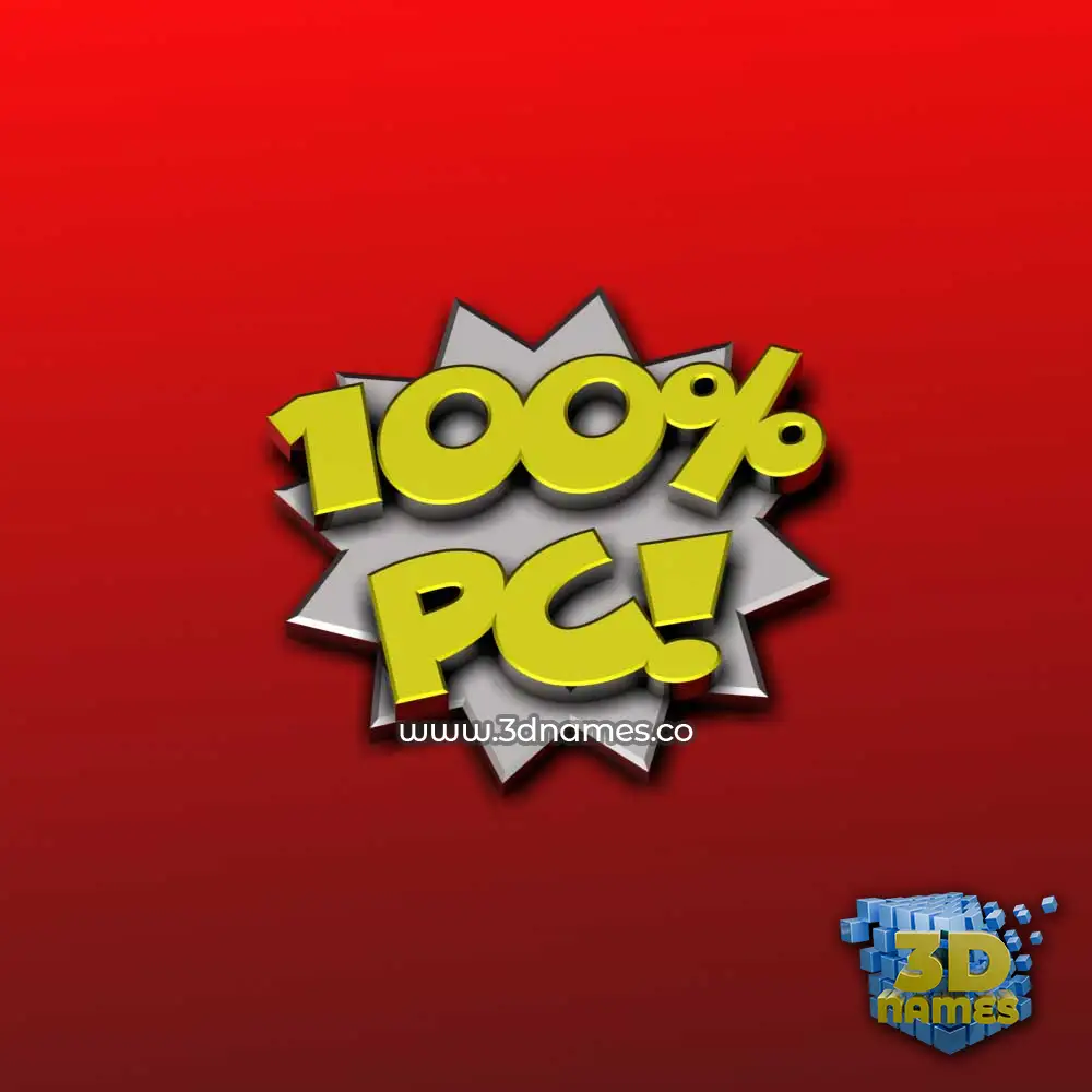 pc in 100 Percent style - 3D name wallpaper