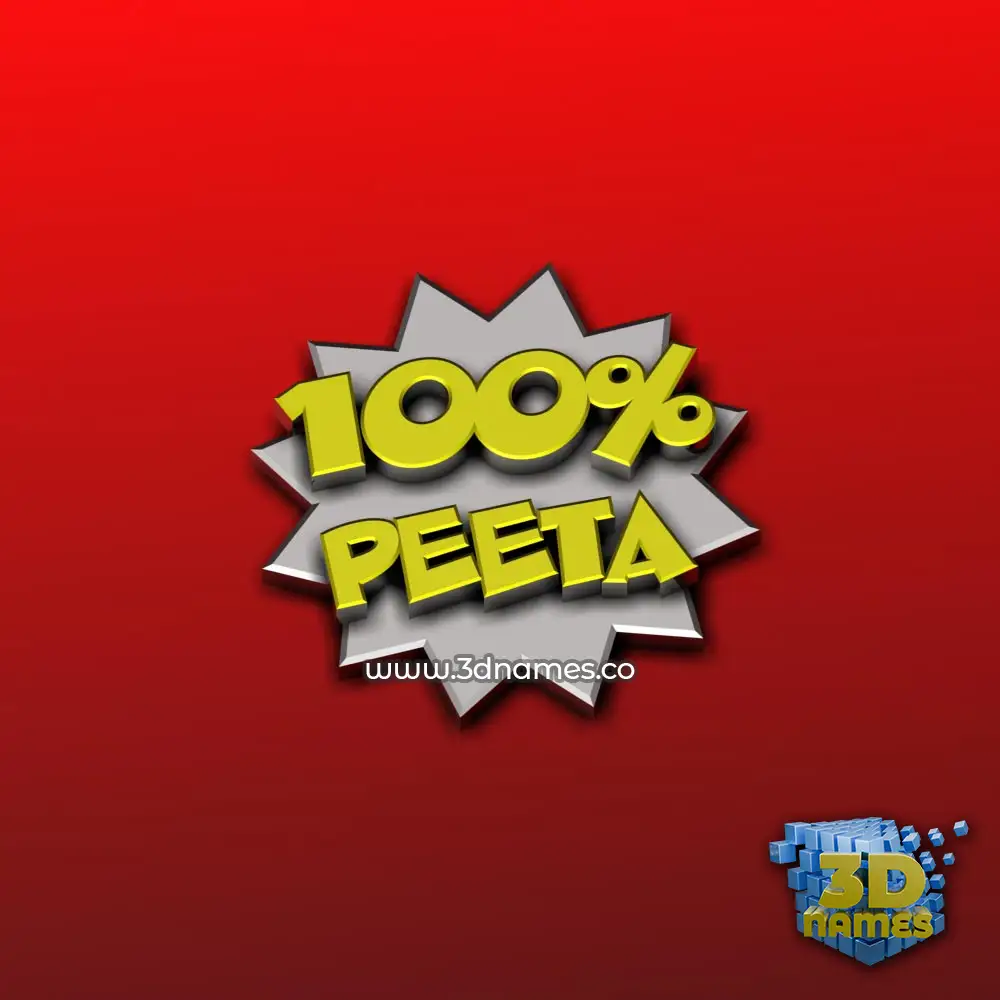 peeta in 100 Percent style - 3D name wallpaper