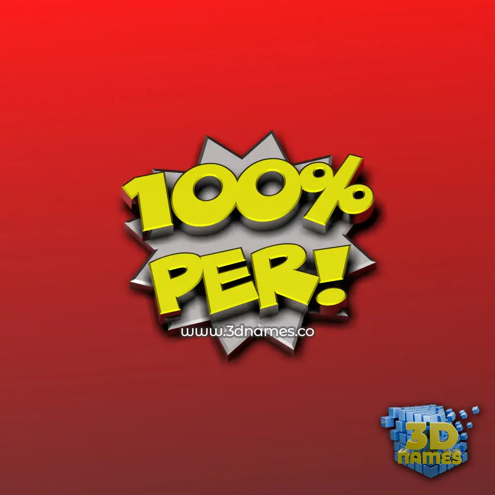 per in 100 Percent style - 3D name wallpaper