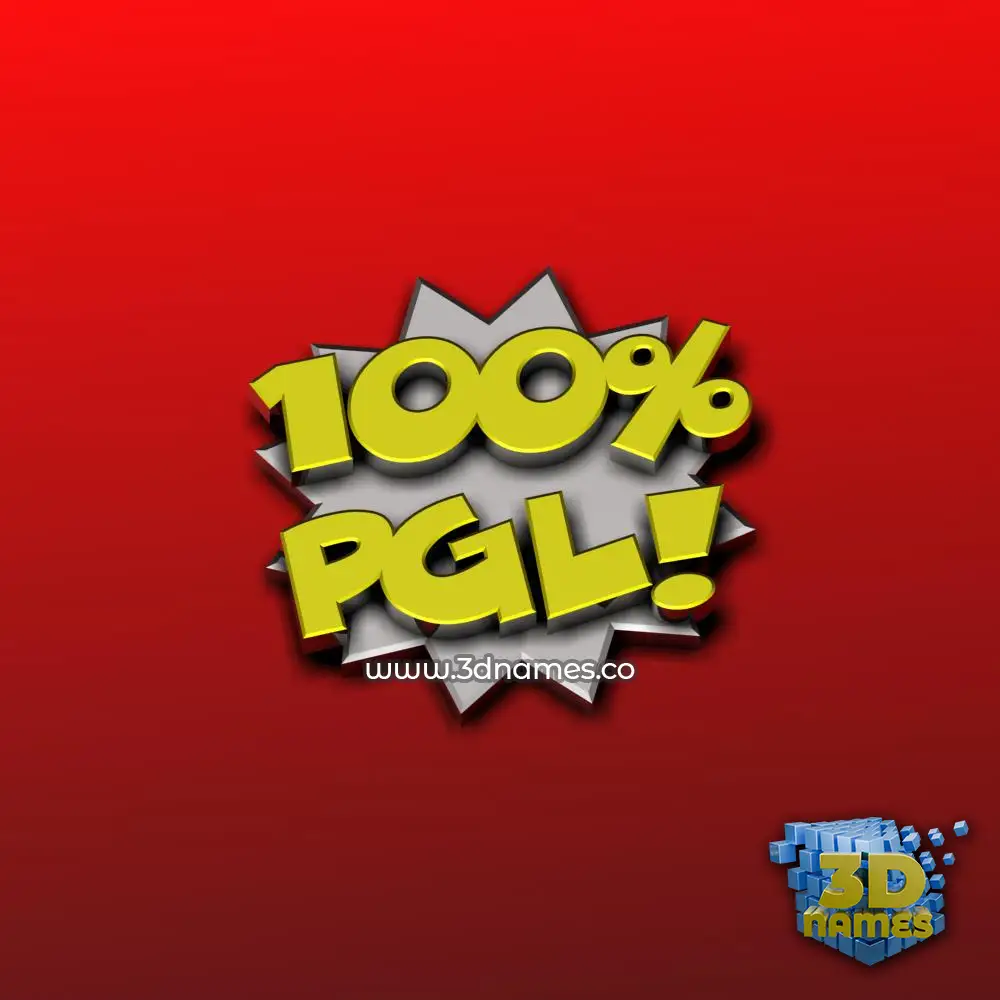 pgl in 100 Percent style - 3D name wallpaper