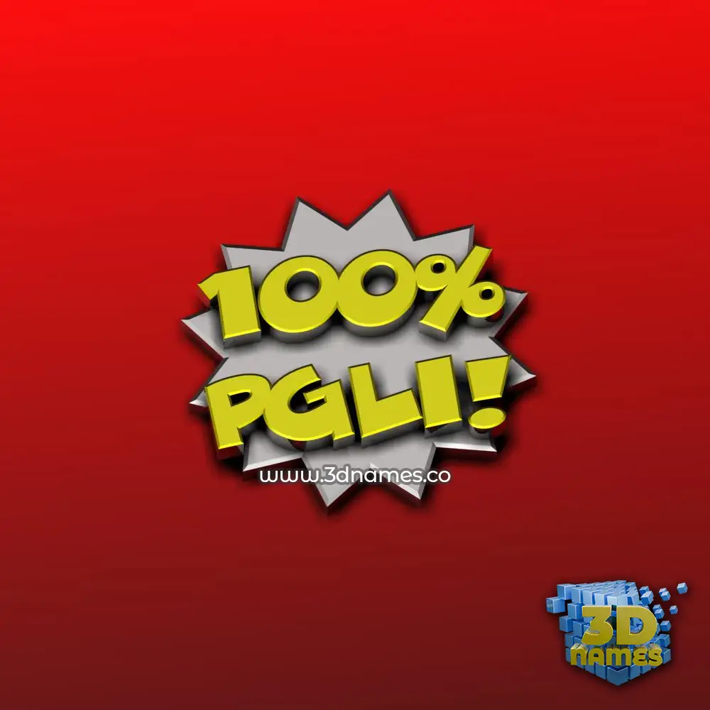 pgli in 100 Percent style - 3D name wallpaper