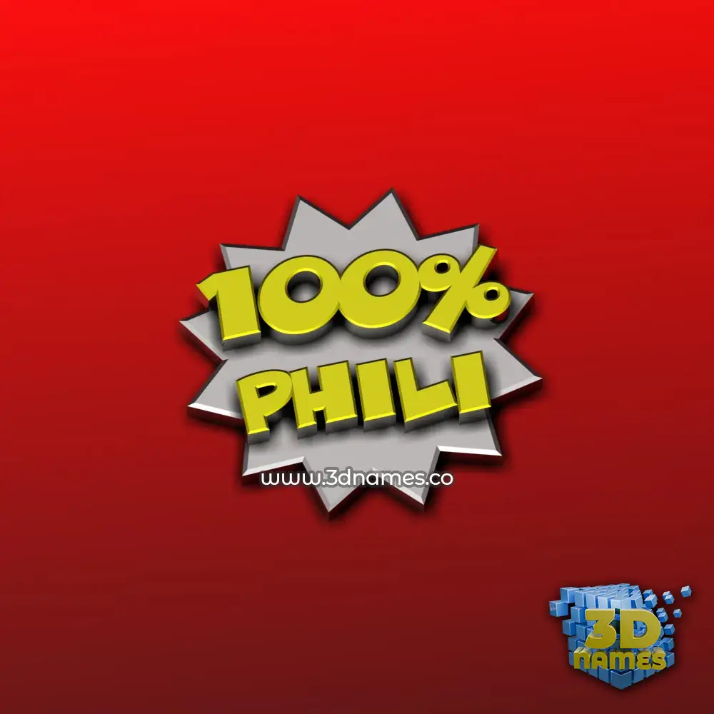 phili in 100 Percent style - 3D name wallpaper