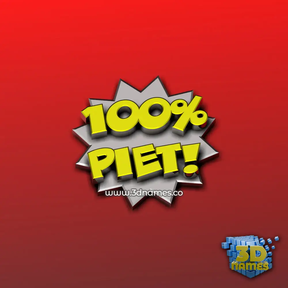 piet in 100 Percent style - 3D name wallpaper