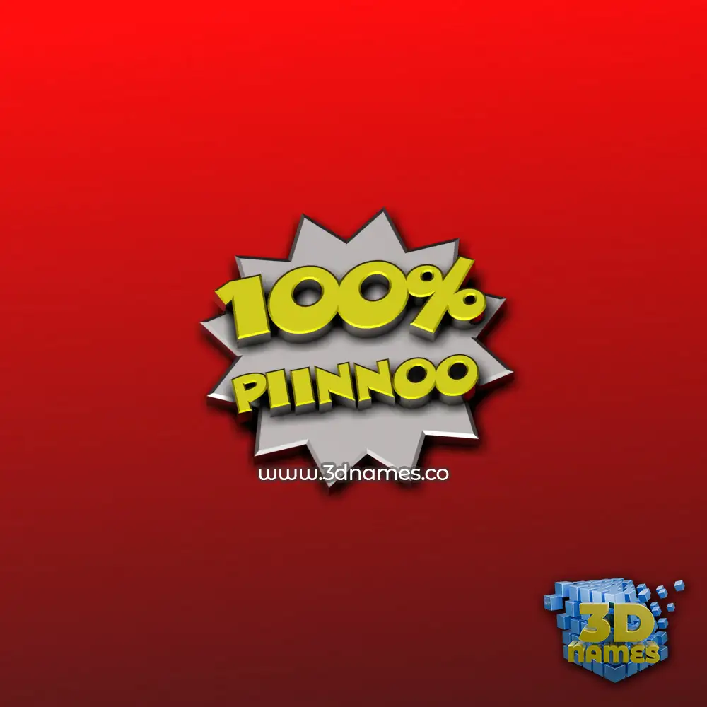 piinnoo in 100 Percent style - 3D name wallpaper
