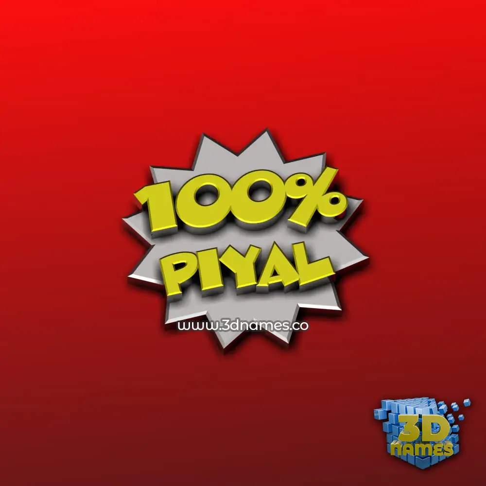 piyal in 100 Percent style - 3D name wallpaper