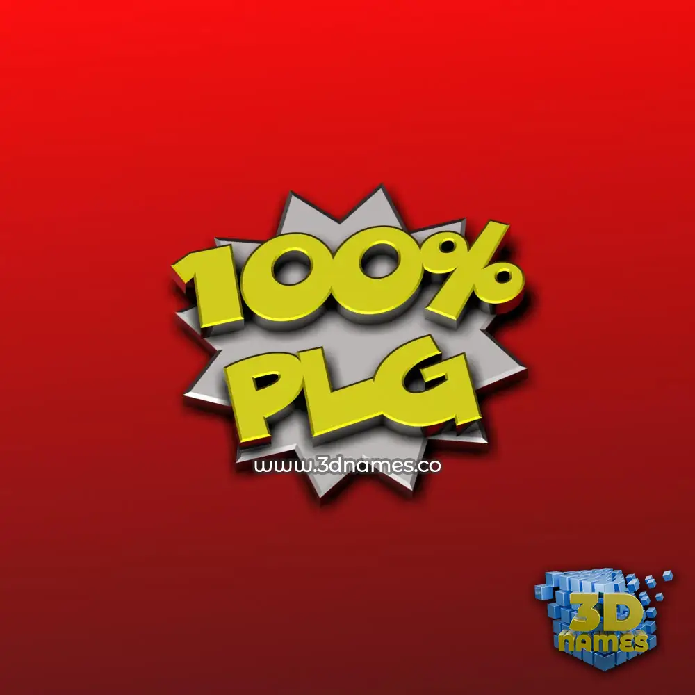 plg in 100 Percent style - 3D name wallpaper
