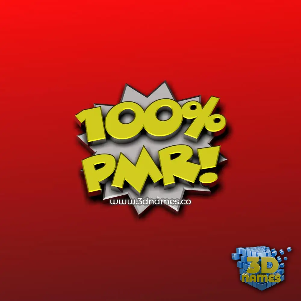 pmr in 100 Percent style - 3D name wallpaper
