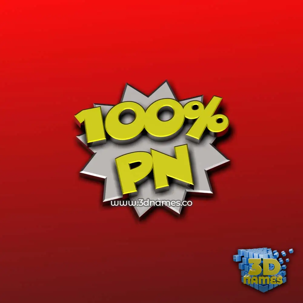 pn in 100 Percent style - 3D name wallpaper