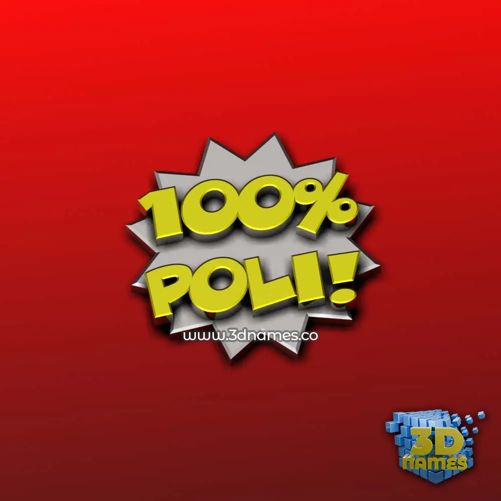 poli in 100 Percent style - 3D name wallpaper