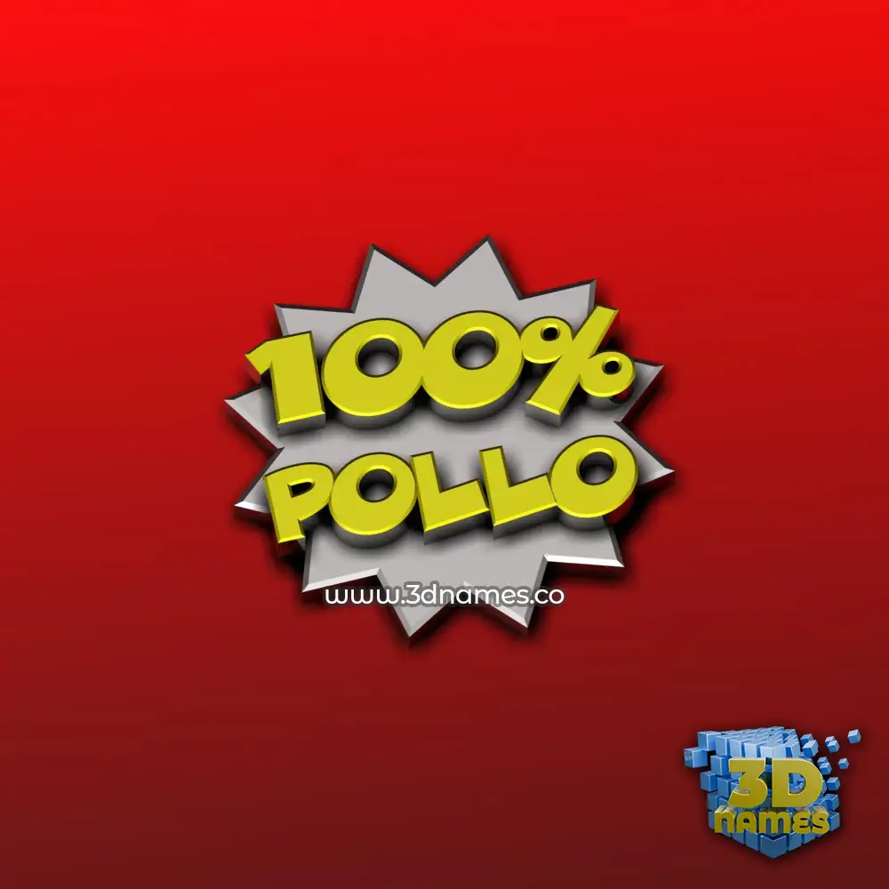 pollo in 100 Percent style - 3D name wallpaper