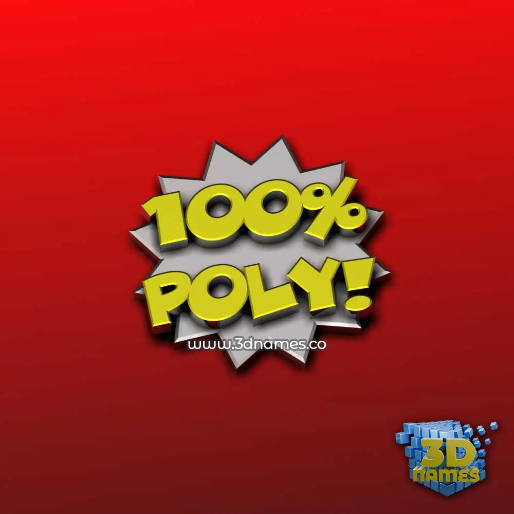 poly in 100 Percent style - 3D name wallpaper