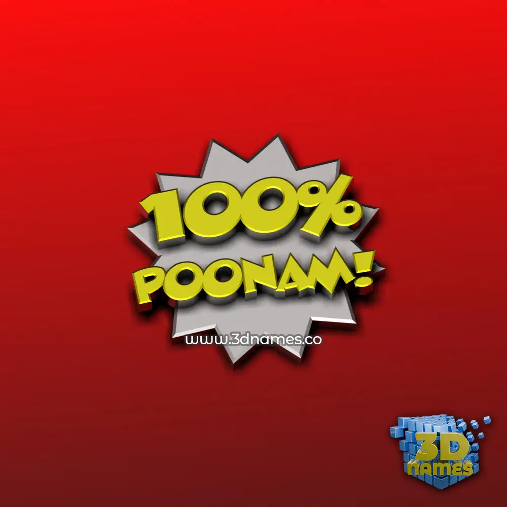 poonam in 100 Percent style - 3D name wallpaper