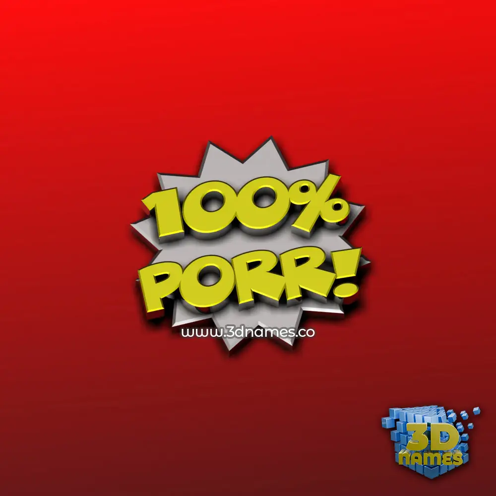 porr in 100 Percent style - 3D name wallpaper