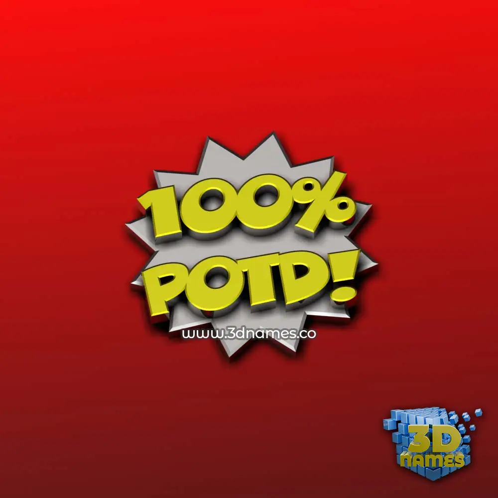 potd in 100 Percent style - 3D name wallpaper
