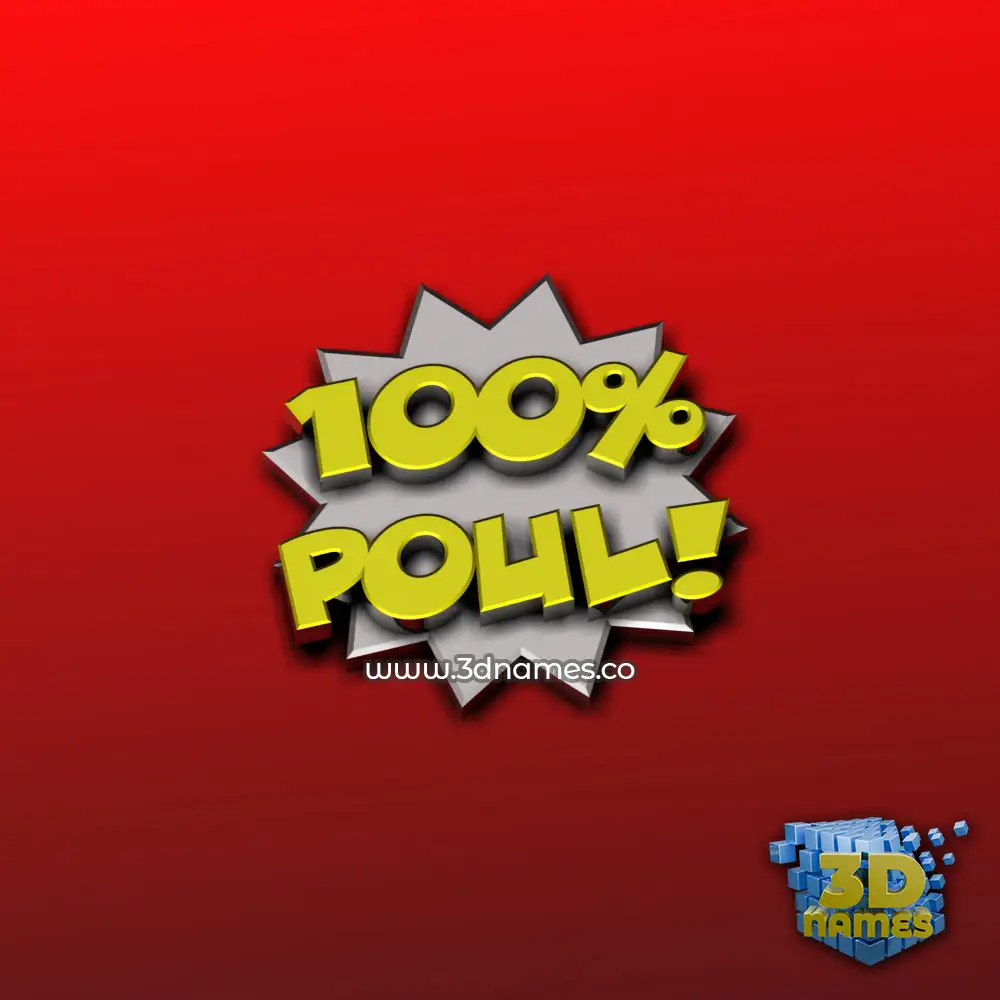 poul in 100 Percent style - 3D name wallpaper