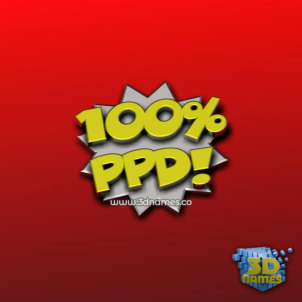 ppd in 100 Percent style - 3D name wallpaper