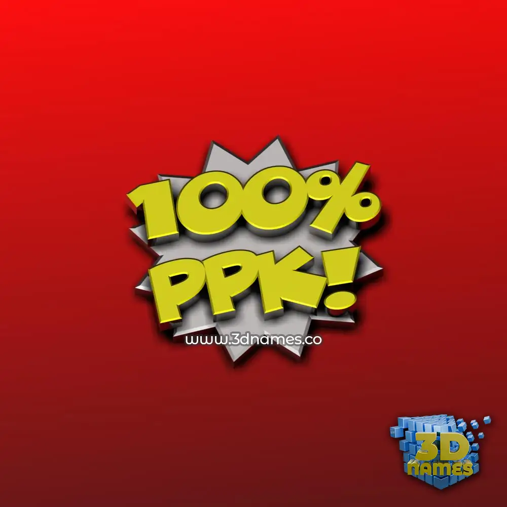 ppk in 100 Percent style - 3D name wallpaper