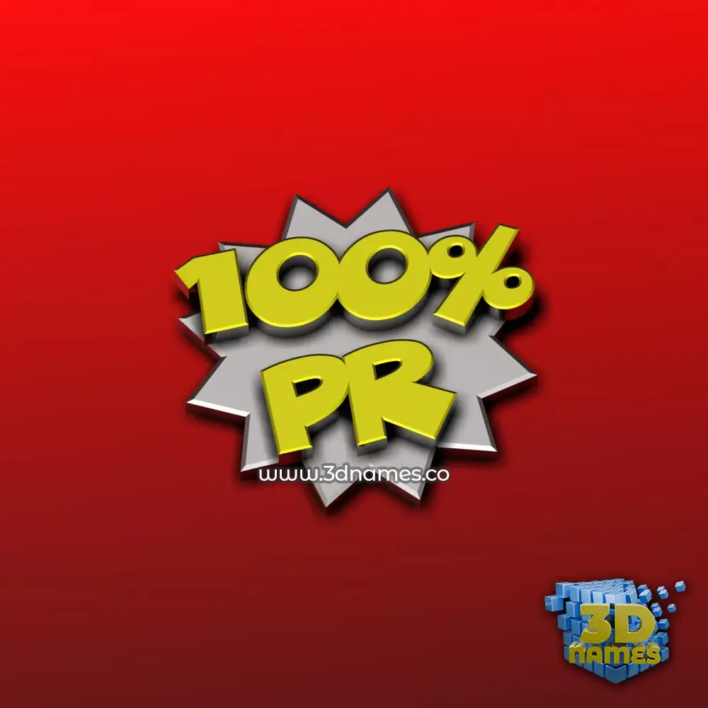 pr in 100 Percent style - 3D name wallpaper