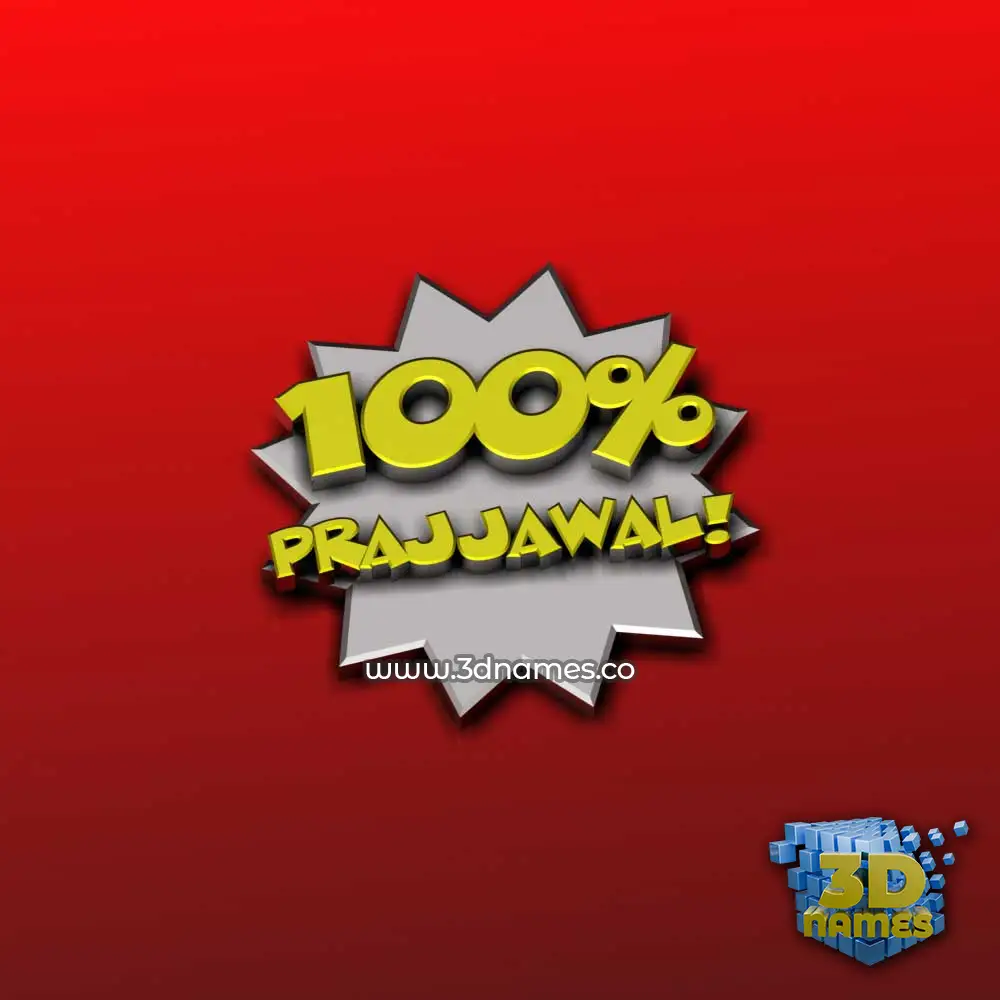 prajjawal in 100 Percent style - 3D name wallpaper