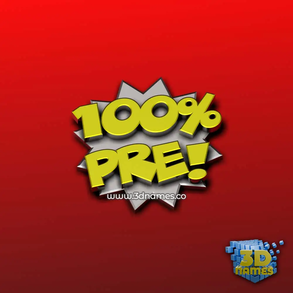 pre in 100 Percent style - 3D name wallpaper