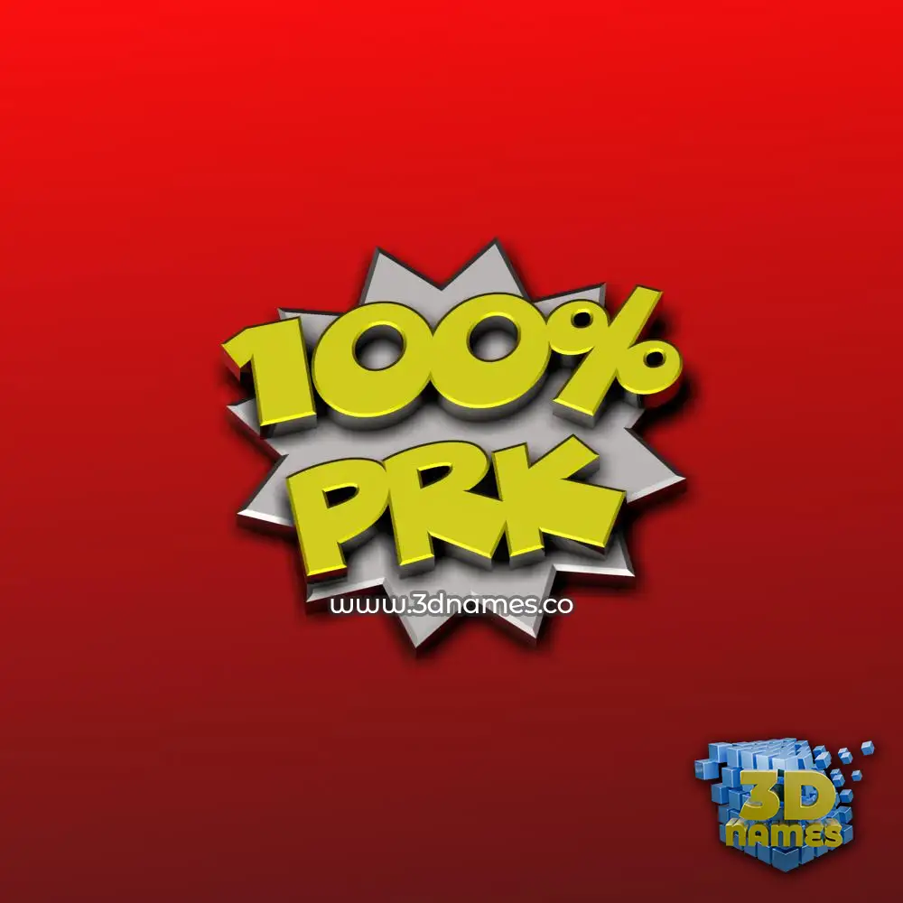 prk in 100 Percent style - 3D name wallpaper