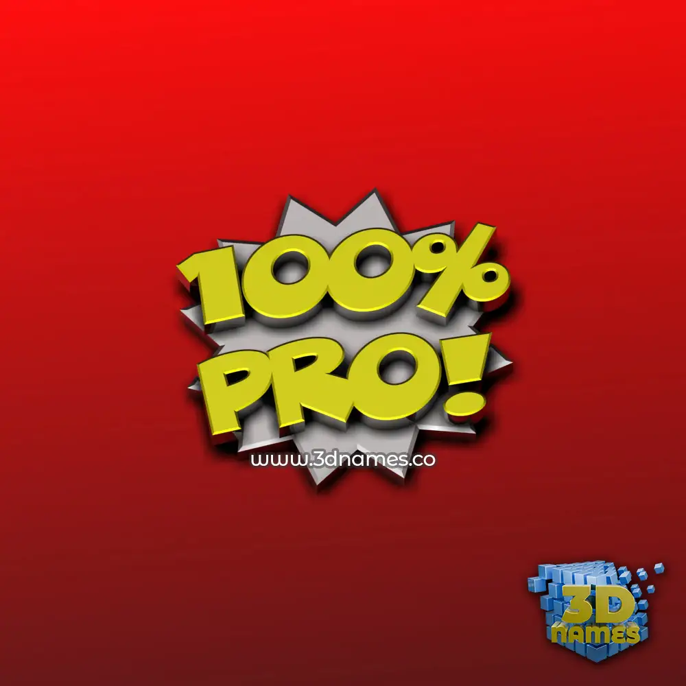 pro in 100 Percent style - 3D name wallpaper