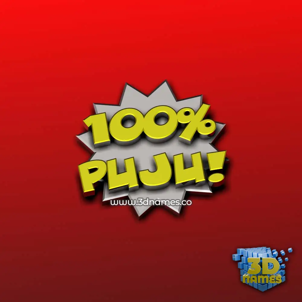 puju in 100 Percent style - 3D name wallpaper