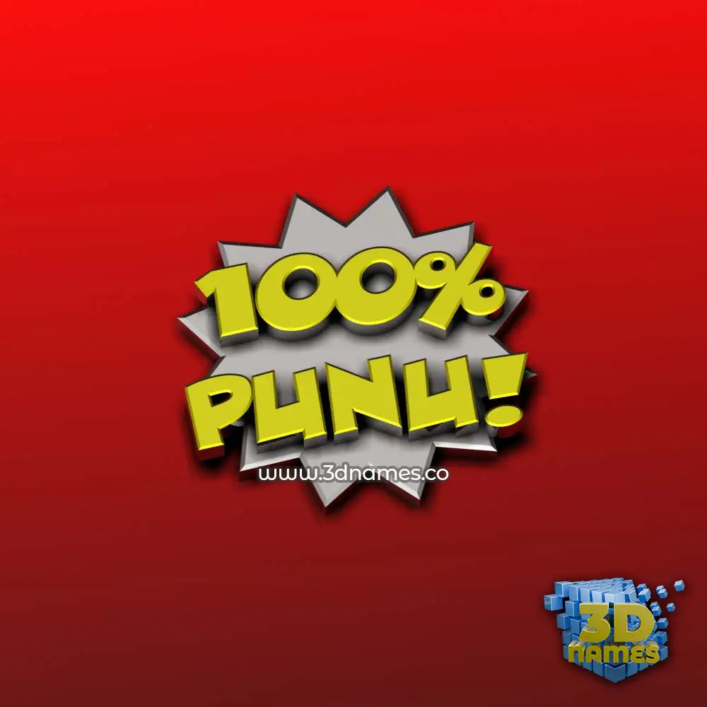 punu in 100 Percent style - 3D name wallpaper