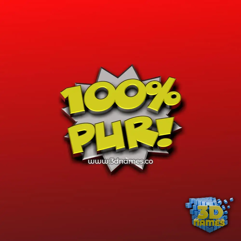 pur in 100 Percent style - 3D name wallpaper