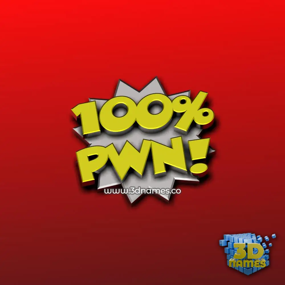 pwn in 100 Percent style - 3D name wallpaper