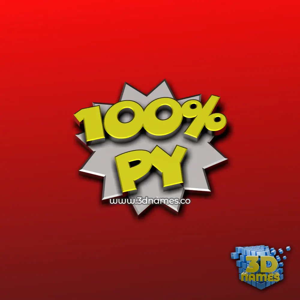 py in 100 Percent style - 3D name wallpaper