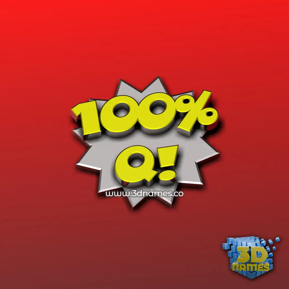 q in 100 Percent style - 3D name wallpaper