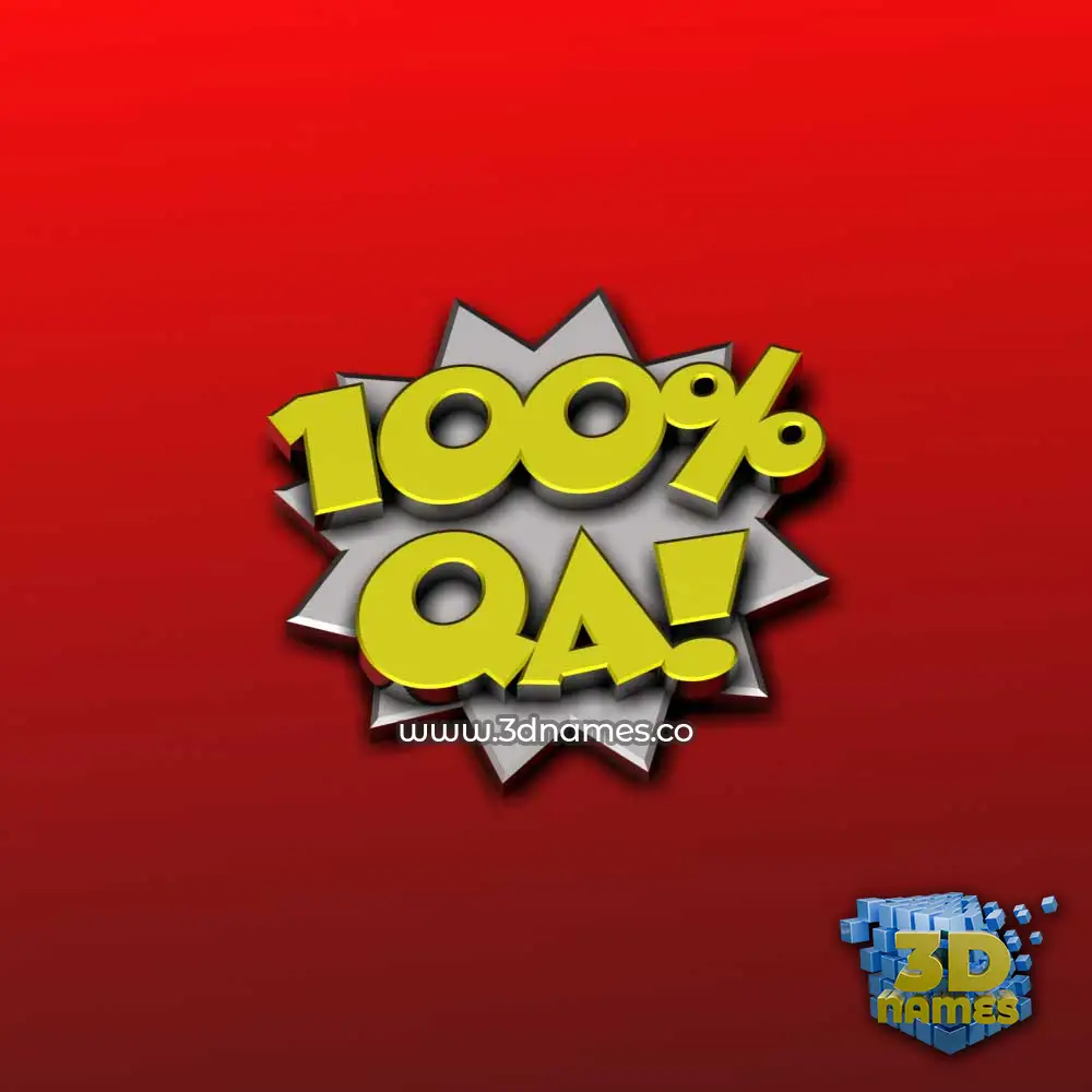 qa in 100 Percent style - 3D name wallpaper