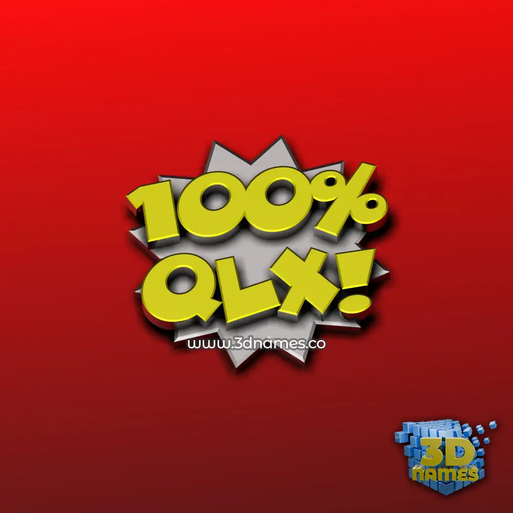 qlx in 100 Percent style - 3D name wallpaper