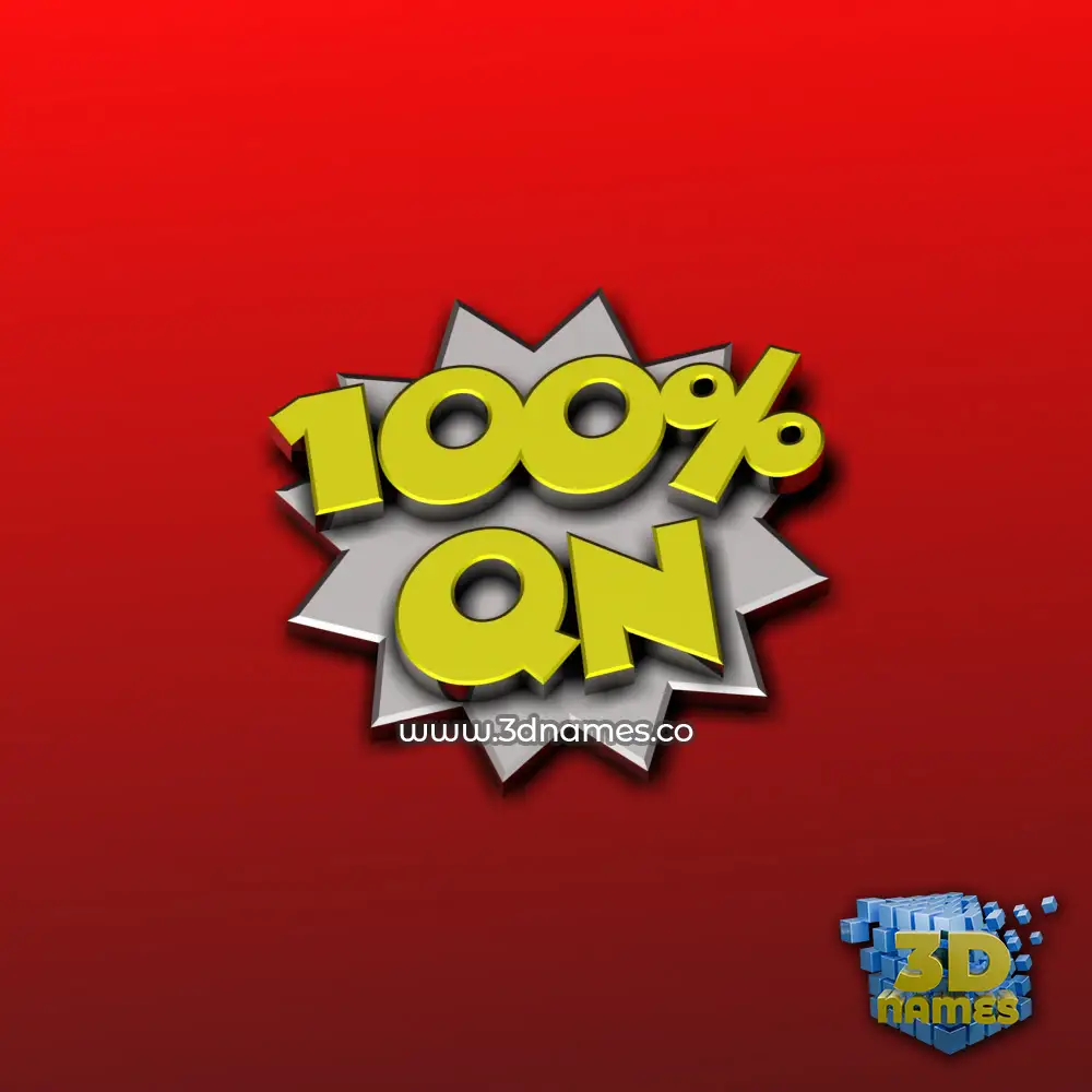 qn in 100 Percent style - 3D name wallpaper