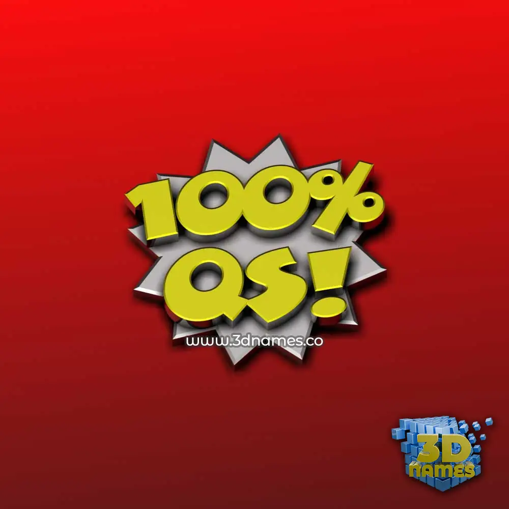 qs in 100 Percent style - 3D name wallpaper