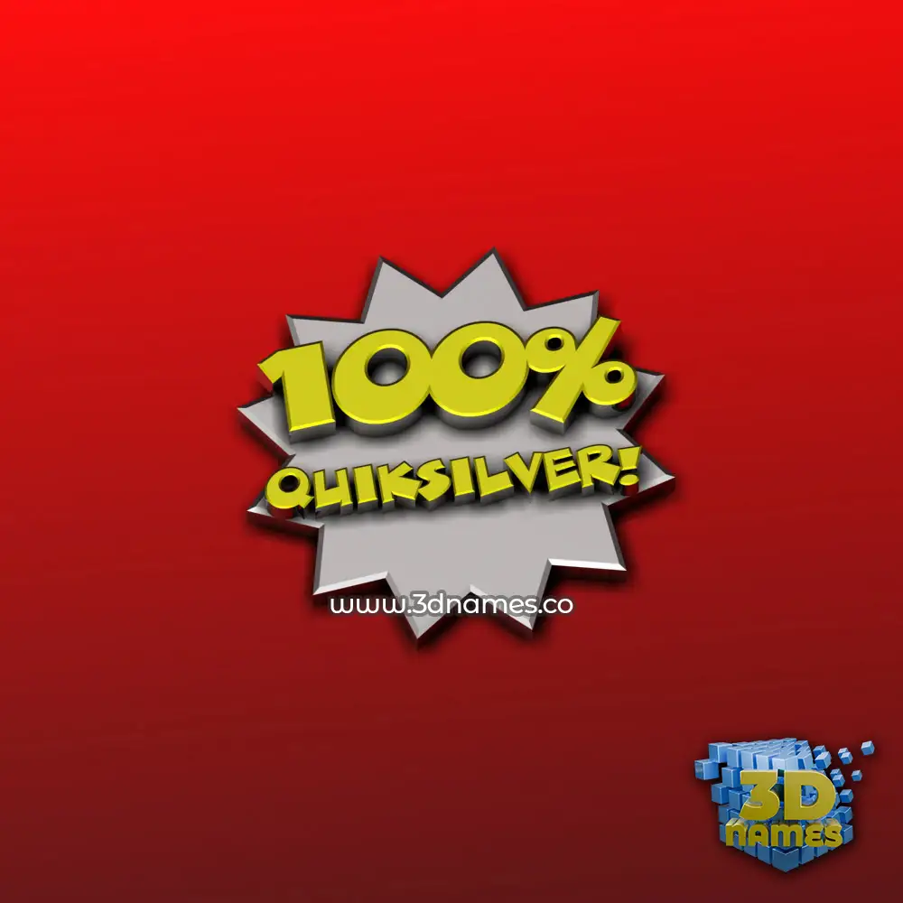 quiksilver in 100 Percent style - 3D name wallpaper