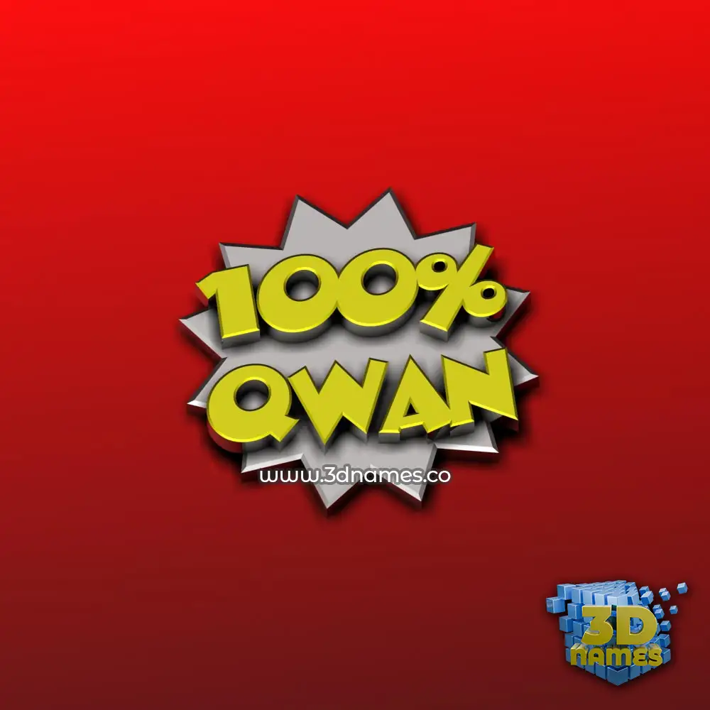 qwan in 100 Percent style - 3D name wallpaper