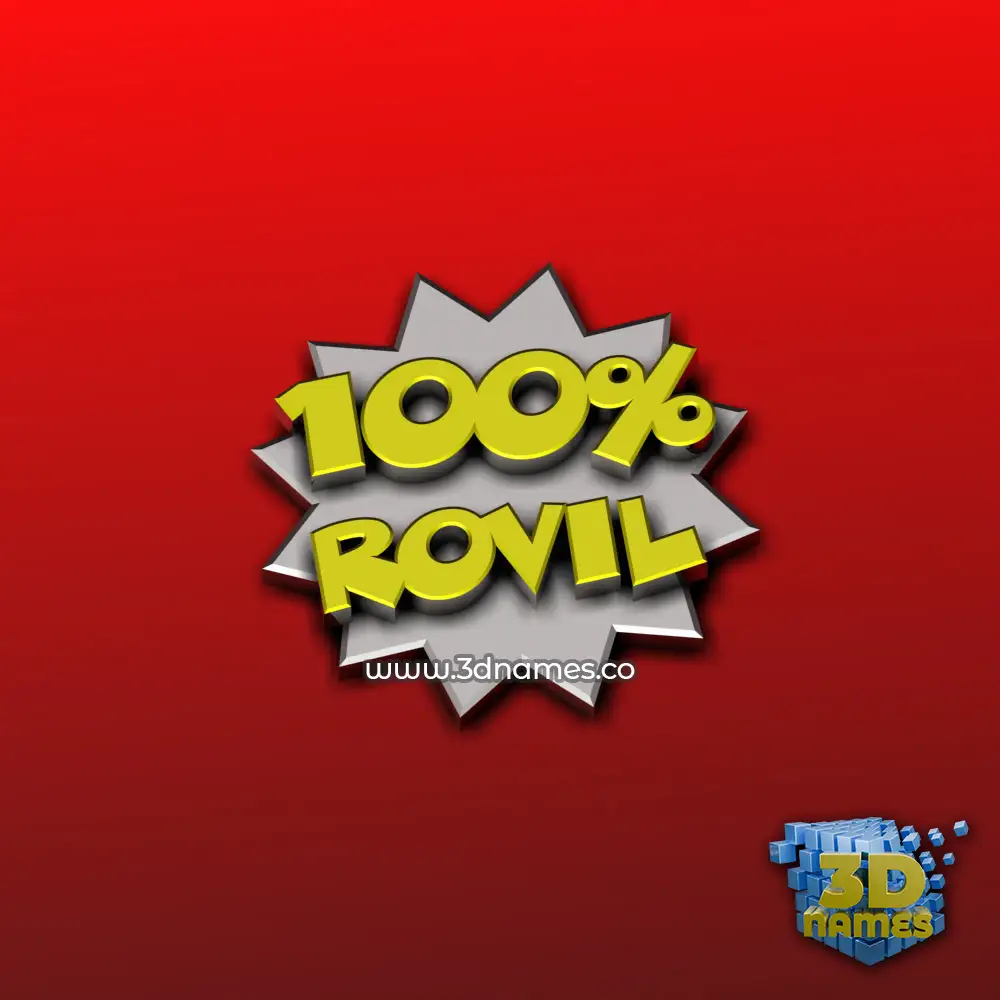 r0vil in 100 Percent style - 3D name wallpaper