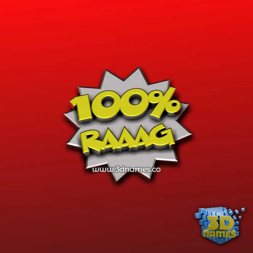 raaag in 100 Percent style - 3D name wallpaper