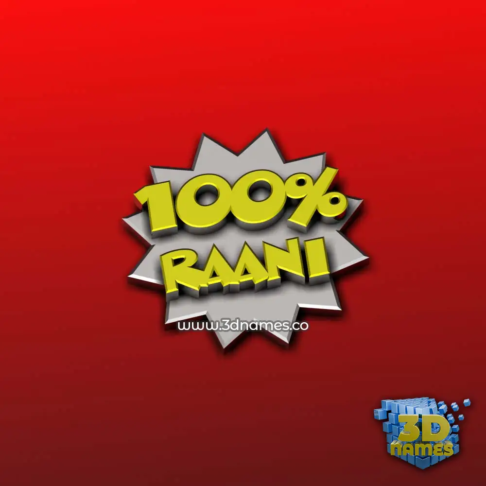 raani in 100 Percent style - 3D name wallpaper