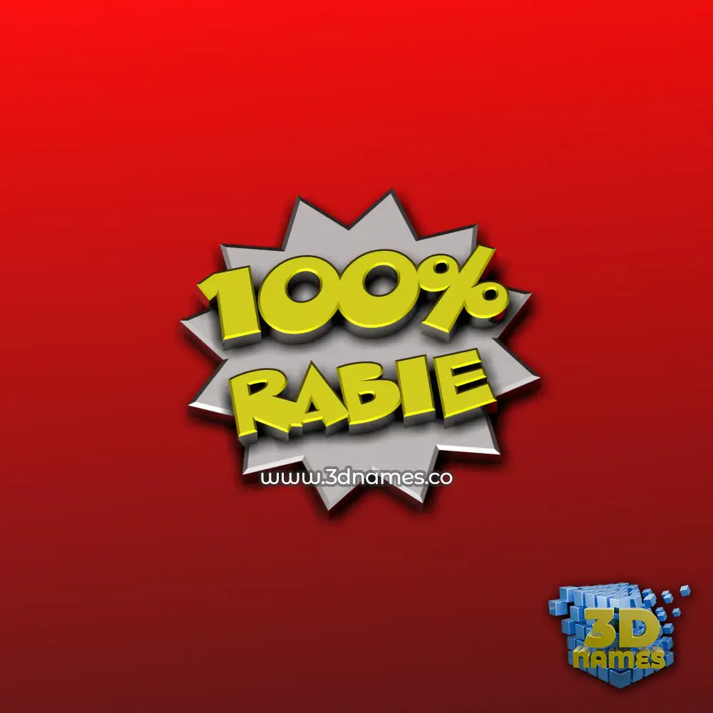 rabie in 100 Percent style - 3D name wallpaper