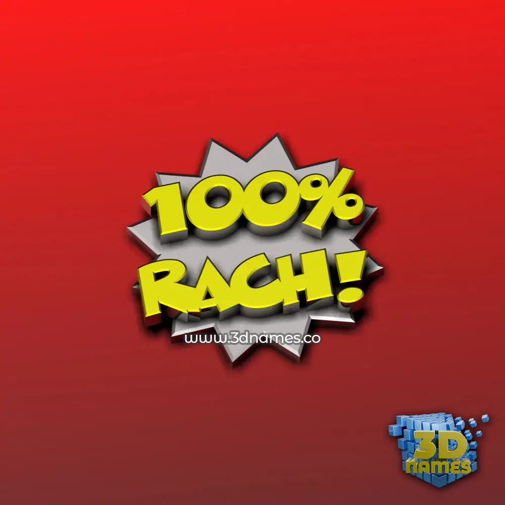 rach in 100 Percent style - 3D name wallpaper