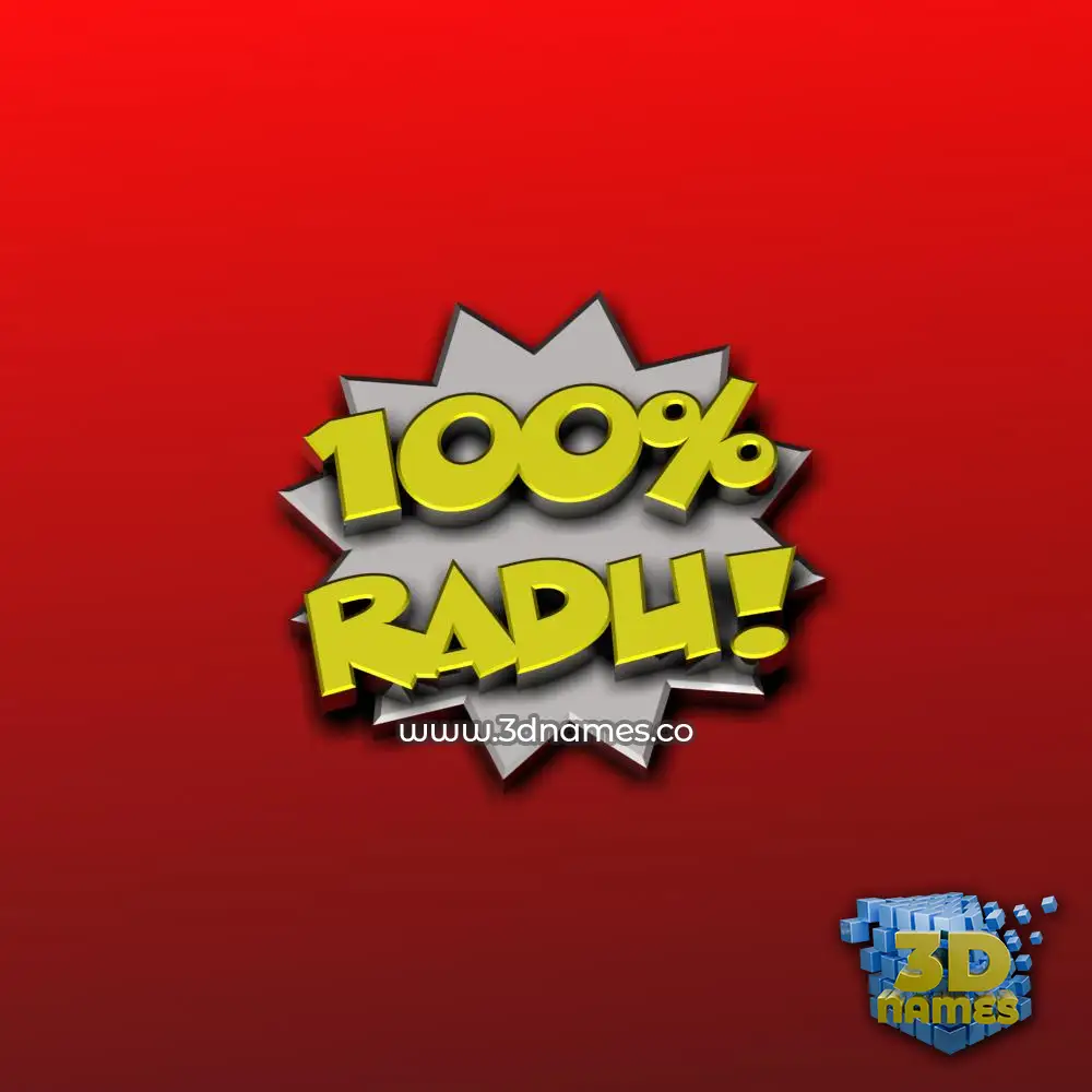 radu in 100 Percent style - 3D name wallpaper