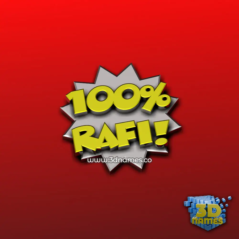 rafi in 100 Percent style - 3D name wallpaper