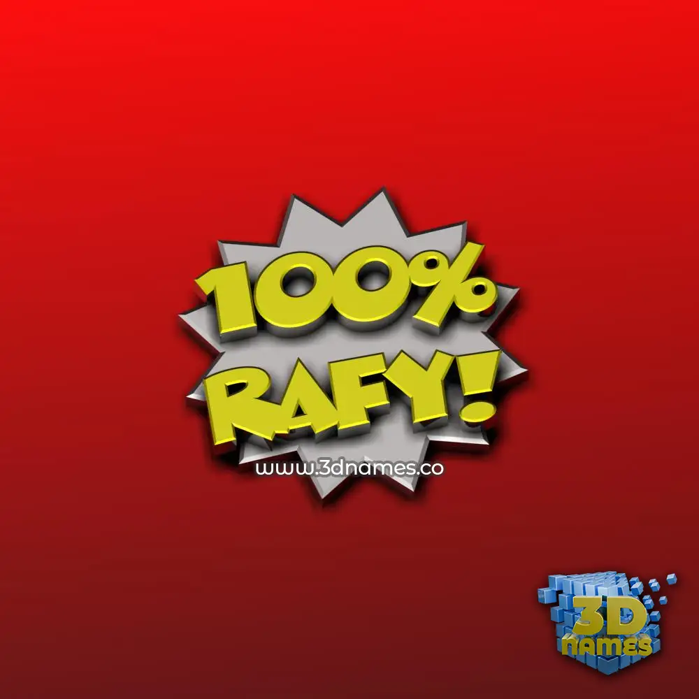 rafy in 100 Percent style - 3D name wallpaper